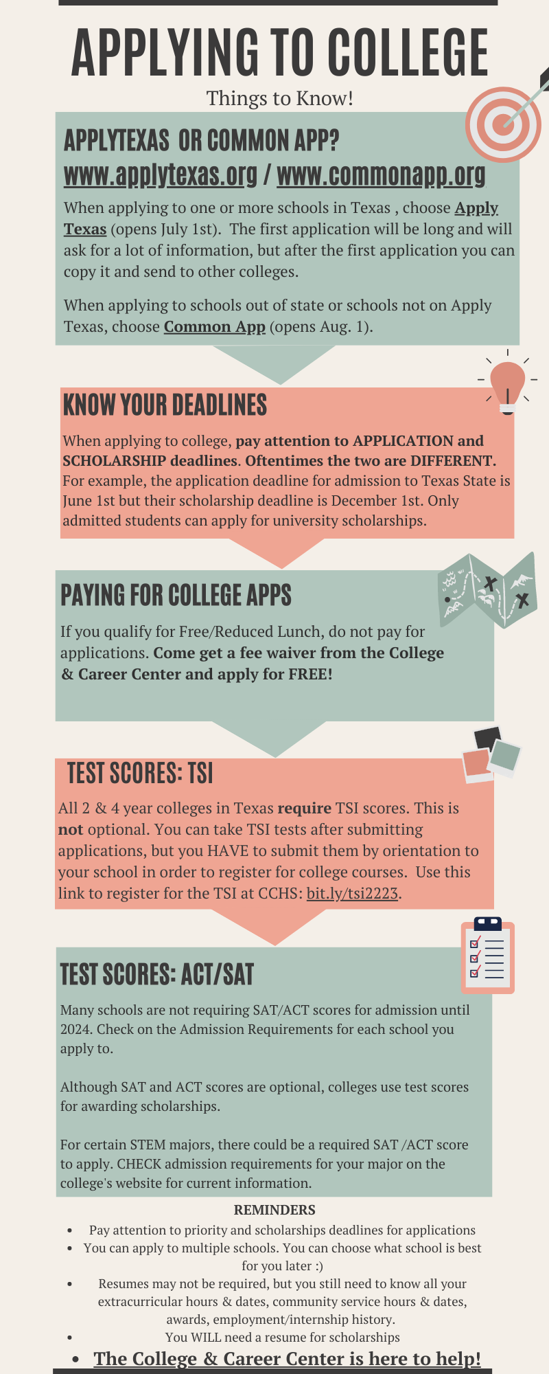 Information for Applying to College
